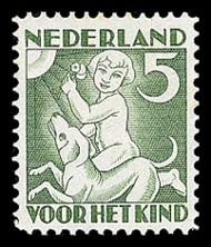 NVPH 233 Kinderzegel 1930 - zomer, kind met hond