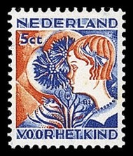 NVPH 249 Kinderzegels 1932 - meisje met korenbloem