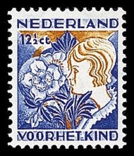 NVPH 251 Kinderzegels 1932 - meisje met kerstroos
