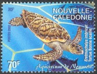 5-postzegel-zeeschildpad-karetschildpad-frankrijk-nieuw-caledonie-2002