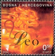 3 postzegel Leeuw Bosnië Herzegovina 2004