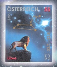 6 postzegel Leeuw Oostenrijk 2005