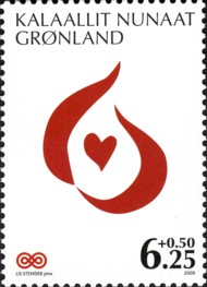 11 postzegel strijd tegen kanker Groenland 2009 Greenland Cancer Society