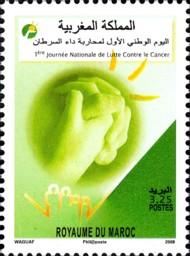 12 postzegel strijd tegen kanker Marokko 2008 1st National Cancer Awareness Day