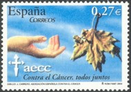 3 postzegel strijd tegen kanker Spanje 2004 50th Anniversary of the Spanish Cancer Association