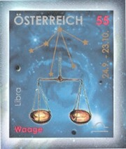 5 postzegel Weegschaal Oostenrijk 2005