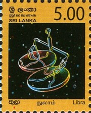 7 postzegel Weegschaal Sri Lanka 2007