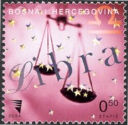 8 postzegel Weegschaal Bosnië Herzegovina 2004