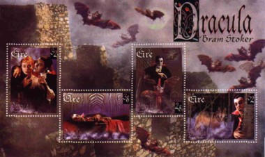 5 postzegelvel Dracula Ierland 1997