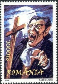 8 postzegel Dracula Roemenië 2004