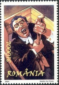 9 postzegel Dracula Roemenië 2004