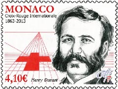 Henry Dunant postzegel Monaco 2013