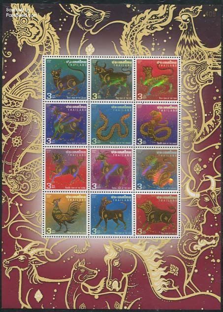 Sterrenbeelden op thaise postzegels