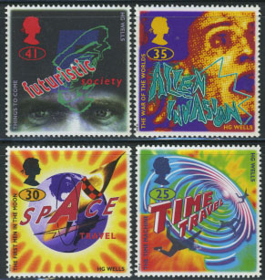 HG Wells science fiction postzegels
