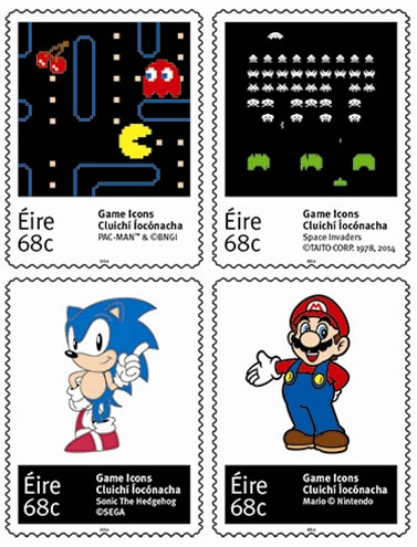 Classic computergames op postzegels Ierland 2014