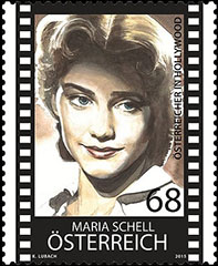 Maria Schell postzegel Oostenrijk 2015