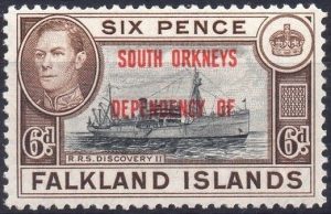 South Orkney Islands 1944 Mi 6