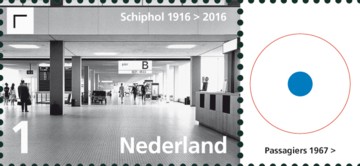 Vel Schiphol - rechts 3e postzegel