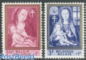 Kunst op postzegels België tuberculosis paintings