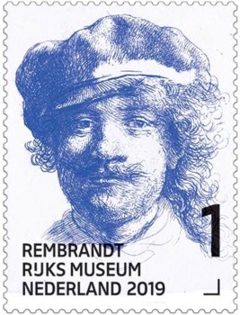 Rembrandt in het Rijksmuseum - postzegel 1