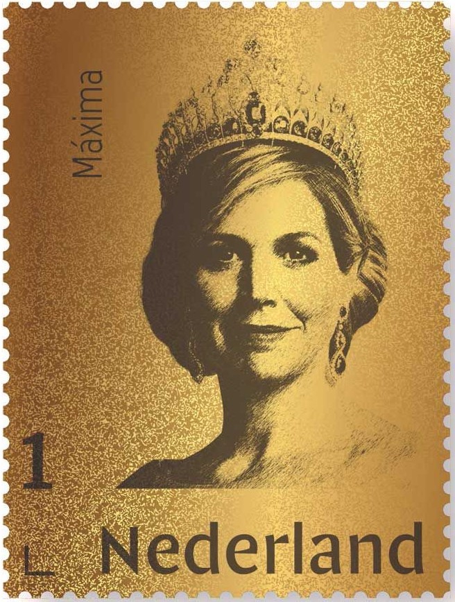 Gouden postzegel Koningin Maxima