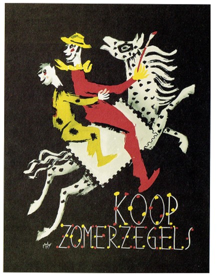 Affiche Zomerzegels 1954 en 1957