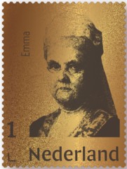 gouden postzegel koningin Emma