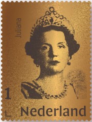 gouden postzegel koningin Juliana