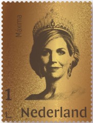 gouden postzegel koningin Máxima